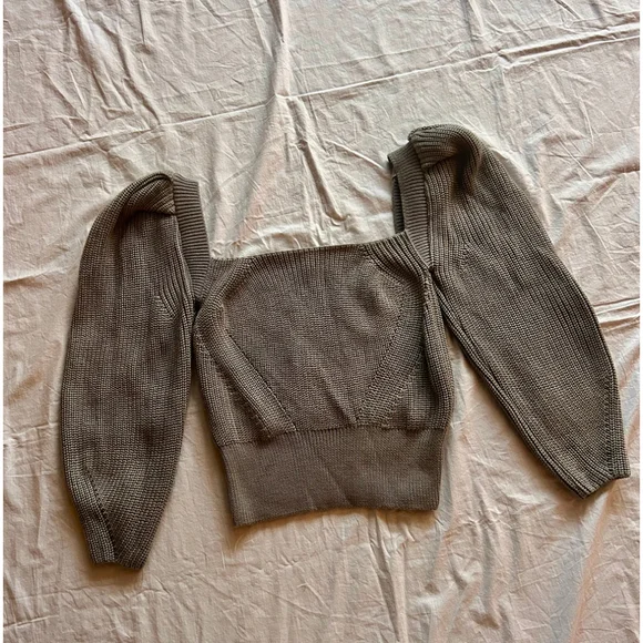 Anna October Rachel Sweater – Grey – Puffed Sleeve – Wool Blend – Size M - Picture 5 of 13